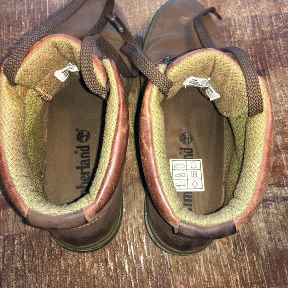 Timberland Womens 8 Brown Leather Hiking Combat Ankle Boot Gorpcore Outdoor - Picture 5 of 10